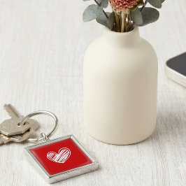 Llavero de Metal Corazón Rojo Elegante