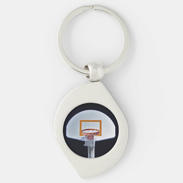 Llavero de Metal de Aro de Baloncesto (Anverso)