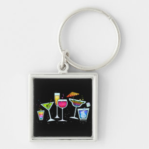LLAVERO DE METAL DE VASOS PARA COCTEL