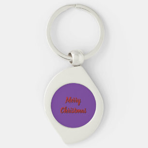 Llavero de metal morado - Feliz Navidad