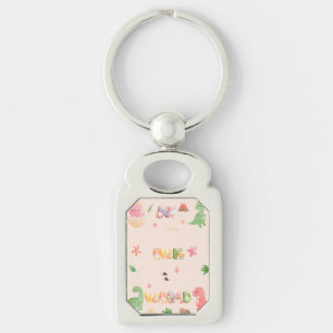 Llavero de metal   Mundo de dinosaurios lindos