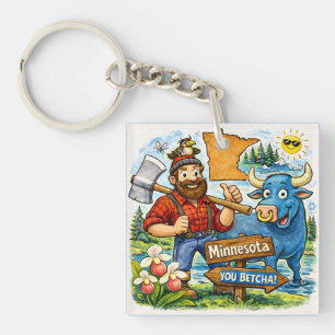 Llavero de Minnesota "You Betcha" Paul Bunyan
