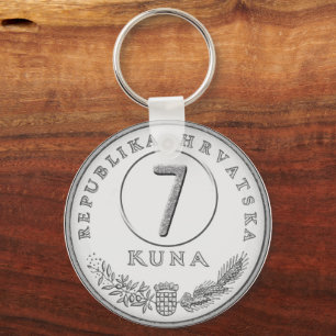 Llavero de moneda Kuna croata – parte posterior pe