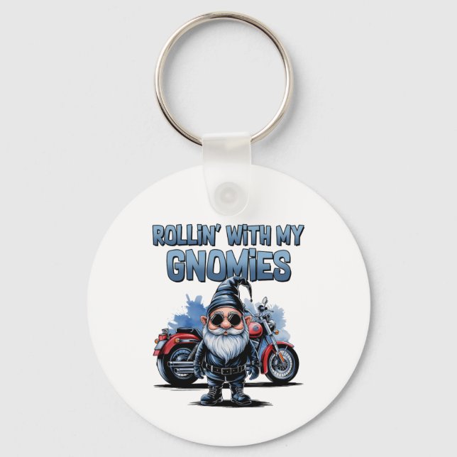 Llavero de Motocicleta 'Rodando con Mis Gnomos' (Reverso )