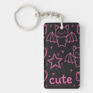 Llavero de Murciélago Adorable Negro Fuchsia Kawai