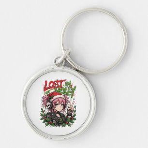 Llavero de Navidad de Anime Holly Punk para Chicas