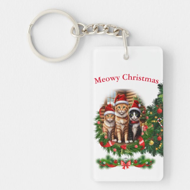 Llavero de Navidad de gatos (Frente)