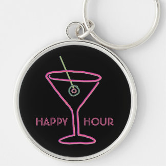 Llavero de neón retro de la hora feliz de Martini