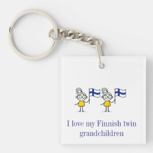 Llavero de nietos gemelos finlandeses