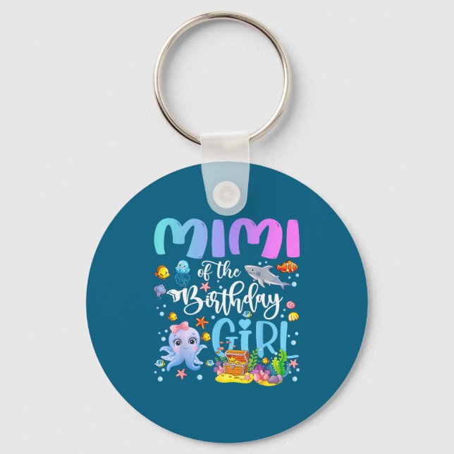 Llavero De niña Mimi cumpleaños mar pez océano (Anverso)