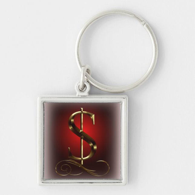 Llavero $ de oro del VIP en rojo y negro (Frente)