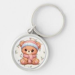 Llavero de oso de peluche Kawaii lindo de invierno