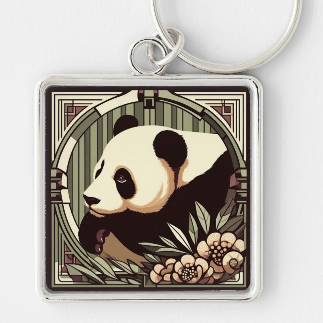 Llavero de Oso Panda Art Deco (Frente)
