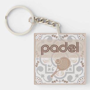 Llavero de Padel – Spanish Tile Vibes Taupe Marrón