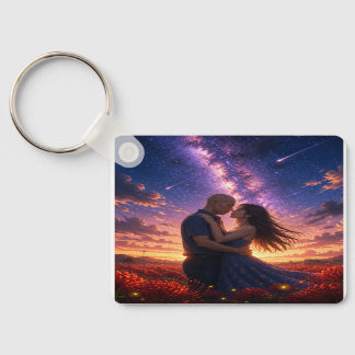 Llavero de Pareja Romántica Bajo el Cielo Nocturno