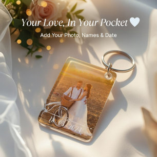 Llavero de parejas con foto personalizada con nomb