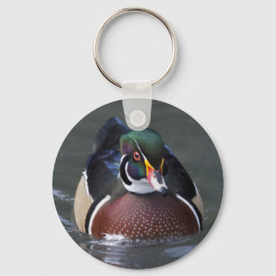 Llavero de Pato de Madera Americano