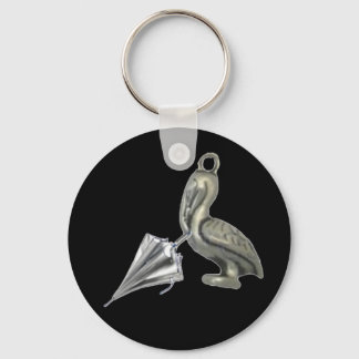 Llavero de pelícano con paragüas
