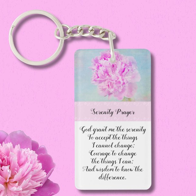 Llavero de peonía rosa de la oración de la serenid (Subido por el creador)