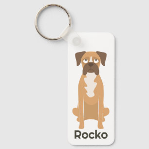 Llavero de perro Boxer personalizado con nombre