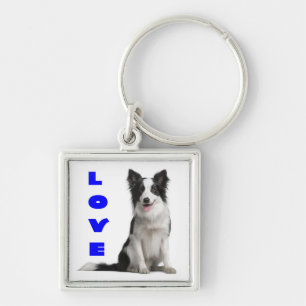 Llavero de Perro Cachorro Border Collie Amor