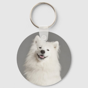 Llavero de perro cachorro Eskimo americano blanco