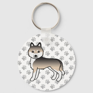 Llavero de perro de dibujos animados Husky Siberia