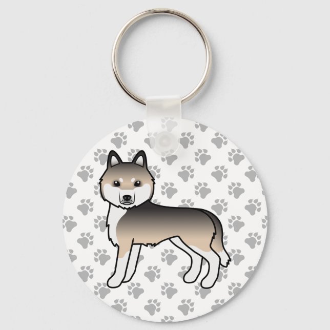 Llavero de perro de dibujos animados Husky Siberia (Anverso)