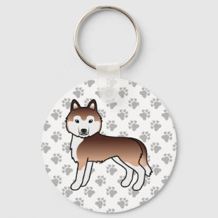 Llavero de Perro de Dibujos Animados Siberian Husk