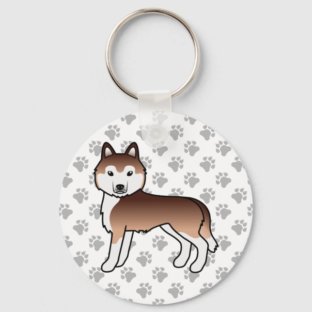 Llavero de Perro de Dibujos Animados Siberian Husk (Anverso)