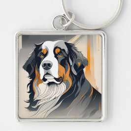 Llavero de perro de montaña bernés
