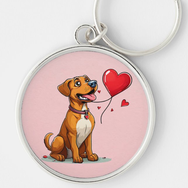 Llavero de perro del día de San Valentín para rega (Frente)