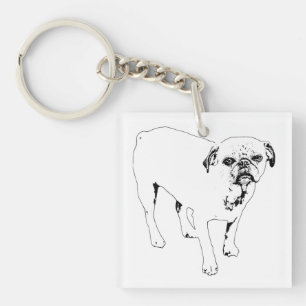 Llavero de Perro Delineado para Días Elegantes y R
