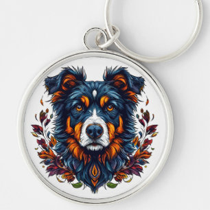 Llavero de Perro Lindo Floral para Regalo de Amant