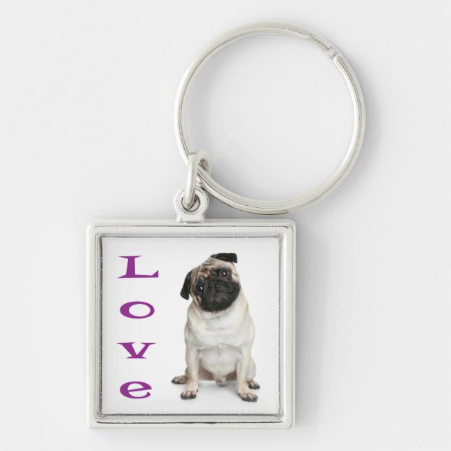 Llavero de perro pug cachorro (Frente)