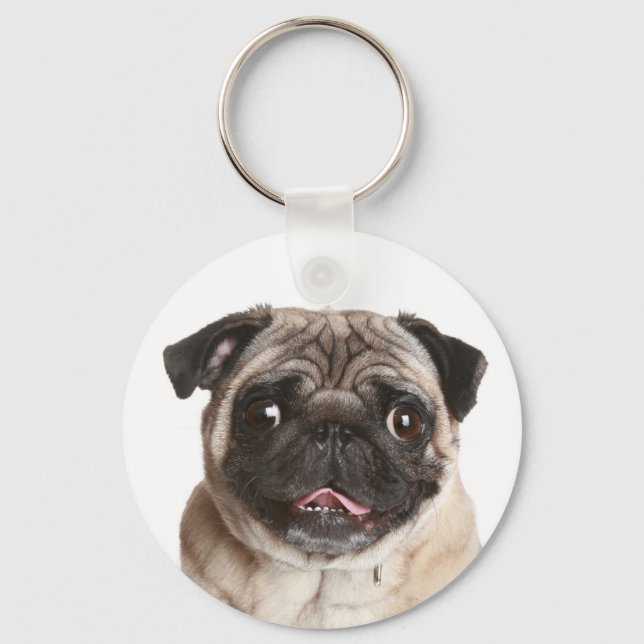 Llavero de perro pug cachorro (Anverso)
