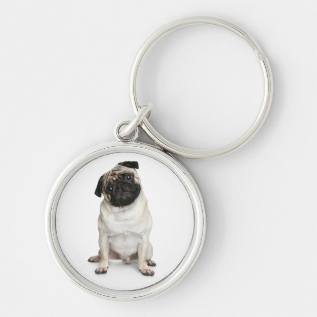 Llavero de perro pug cachorro (Frente)