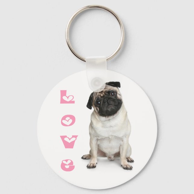 Llavero de perro pug cachorro (Anverso)