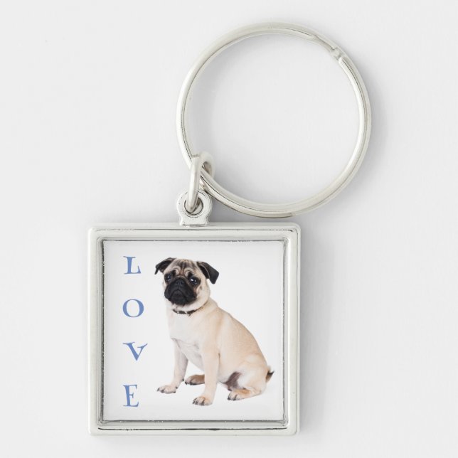 Llavero de perro pug cachorro (Frente)