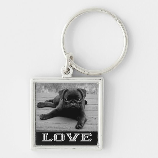 Llavero de perro pug cachorro (Frente)
