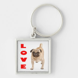 Llavero de perro pug cachorro