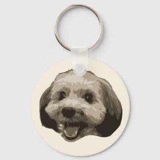 Llavero de perro sonriente