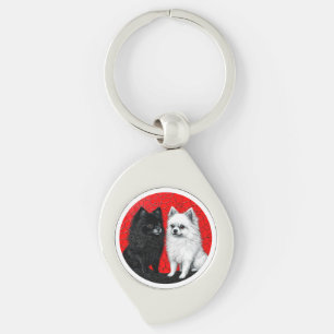 Llavero de Perro Spitz Japonés Regalo para Amantes