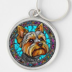 Llavero de perro terrier de dibujos animados para