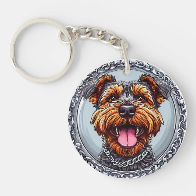 Llavero de perro terrier para regalo de amantes de (Frente)