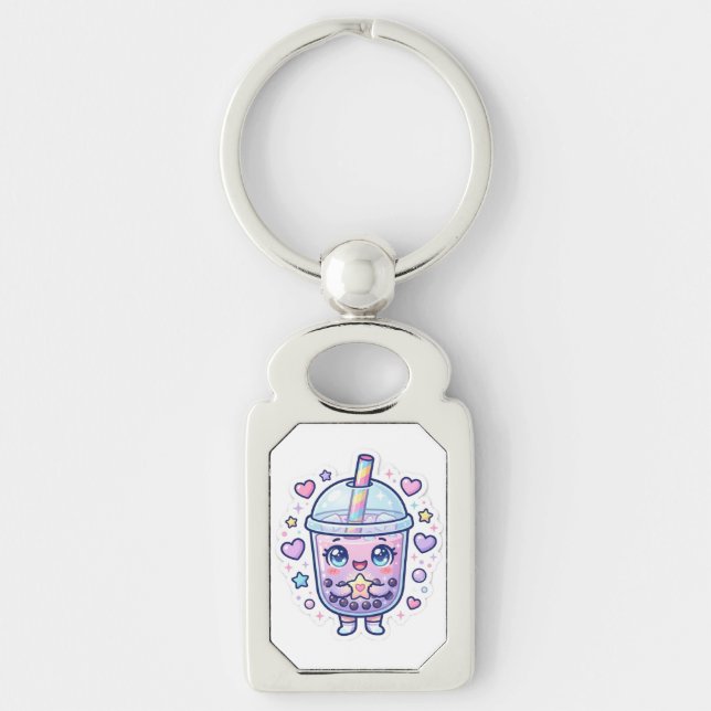 Llavero de personaje Chibi de té con leche Boba Ka (Anverso)