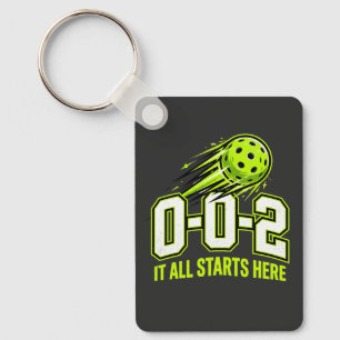Llavero de Pickleball 0-0-2 - Regalo de puntuación