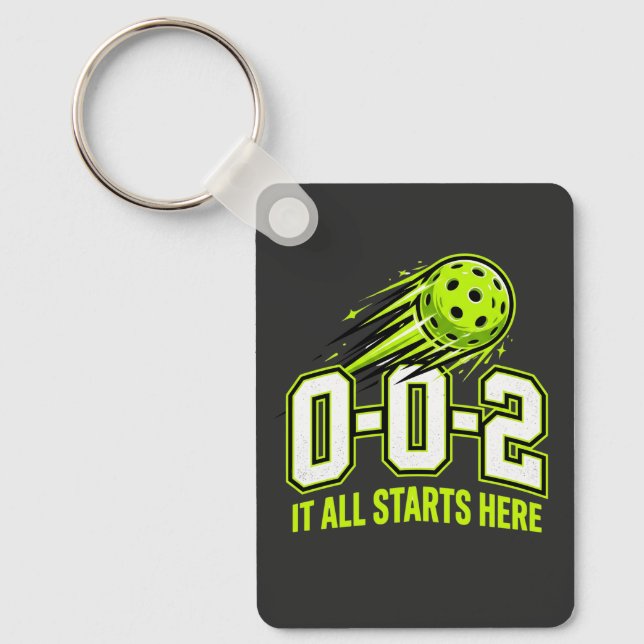 Llavero de Pickleball 0-0-2 - Regalo de puntuación (Anverso)