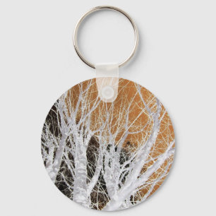 Llavero de plata del arte del árbol de aliso