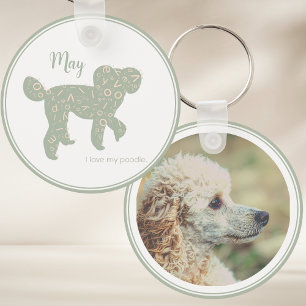 Llavero de Poodle con Foto Personalizada Verde Sag